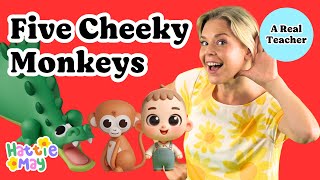 Five Cheeky Monkeys  Nursery Rhymes and Songs For Kids amp Babies [upl. by Eelak]