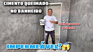 COMO DEIXAR IMPERMEÁVEL EFEITO CIMENTO QUEIMADO cimentoqueimado impermeabilizacao banheiro [upl. by Larena]