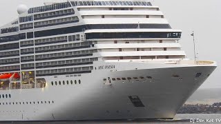 Msc Poesia cruise ship leaving Klaipeda Port [upl. by Sells]