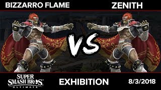 EVO 2018 Smash Bros Ultimate Demo  Bizzarro Flame Ganon Vs Zenith Ganon Mario  Exhibition [upl. by Zandra]