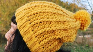 How to Crochet easy Beanie hat for BEGINNER  Collab with weareknitters [upl. by Ashjian]