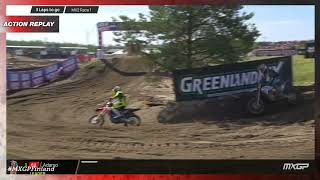 Lucas Coenen vs Oliver  MX2 Race 1  MXGP of Finland 2023 MXGP Motocross [upl. by Yelkcub]