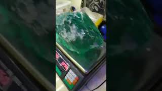 Natural Rough Corundum Green Sapphire Stone treasurehunting shortgreensapphiresubscribemychannel [upl. by Ellenahs823]