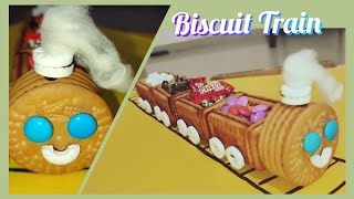 Biscuit Train  Birthday party decoration ideas  Wedding Rukhwat items  bornahan decoration ideas [upl. by Saenihp]