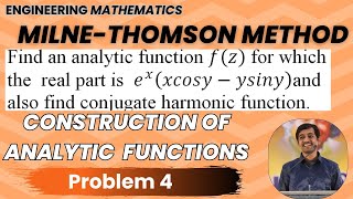 Milne Thomson Method Problem 4  Construction of Analytic Functions [upl. by Neiht]