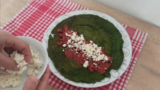 İÇİNDE UN YOK  ISPANAK VARSA MUTLAKA DENE 🤤 2 MALZEMELİ ISPANAKLI KREP TARİFİ crepe recipe [upl. by Steffen]