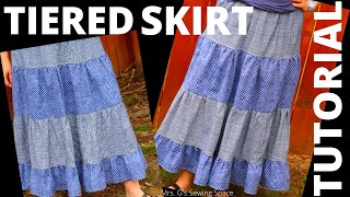 Tiered Skirt  TUTORIAL  Such a cute skirt [upl. by Tisbee]