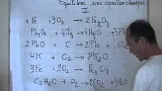 cours seconde ch16 la transformation chimique équilibre de 8 équations chimiques [upl. by Gaven175]