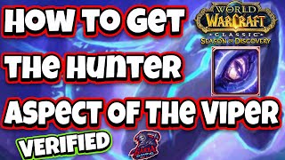 Verified  How To Get The Hunter Aspect Of The Viper  WOW Season Of Discovery [upl. by Cohberg]