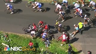 Tour de France 2020 Romain Bardet Nairo Quintana involved in Stage 13 crash  NBC Sports [upl. by Anastas]