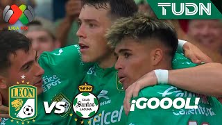 ¡MARAVIÑAS Federico Viñas anota el gol del empate  León vs Santos  Liga Mx  CL2024 J3  TUDN [upl. by Enoryt]