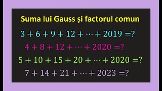 Suma lui Gauss factor comun numere impare pare clasa a 5 a Exercitii FormulaInvata Matematica Usor [upl. by Armin]