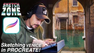 SKETCH ZONE Sketching VENICE Canals in PROCREATE  EPIC Tech FAIL [upl. by Elmer]