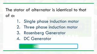 The stator of alternator is identical to that of a [upl. by Simons919]