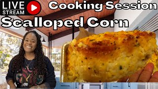 Gina Young Live Cooking Session Holiday Corn Pudding Aka Scalloped Corn Pudding Pull Up [upl. by Anen547]