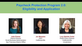 Paycheck Protection Program 20 Eligibility and Application recorded January 22 2021 [upl. by Bathelda]