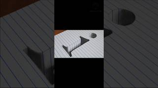 DRAWING I HOLE IN LINE PAPER 3D ART shorts shortsfeed [upl. by Yenmor]