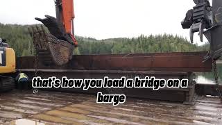 Barging Video How to load a BRIDGE on a BARGE [upl. by Atiniv421]