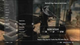 Skyrim Epic Tricks and Secrets  Ep 6 quotAmazing Smithing Guide to 100  Daedric Weapons and Armorquot [upl. by Eedyaj]