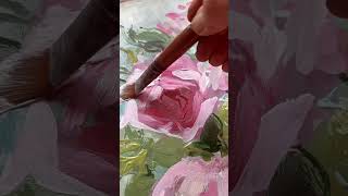 Painting roses almost the last art commission for the year floralart floralpainting floralartist [upl. by Elleirbag949]