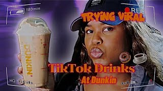 Vlogtober Trying TikTok VIRAL DUNKIN DONUTS Iced Coffee Order Review  Tee Aesthetics [upl. by Bakeman565]