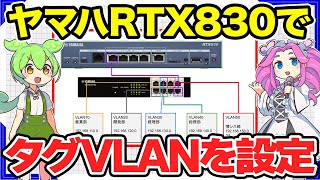 【ヤマハRTX830】ヤマハRTX830でタグVLANを設定する方法【ヤマハ製品ネットワーク構築ラボ YAMAHAルータ 企業ネットワーク】 [upl. by Harri645]