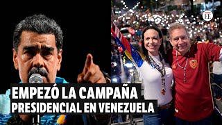 En Venezuela chavismo y oposición abrieron la campaña presidencial con caravanas  El Espectador [upl. by Margalo]