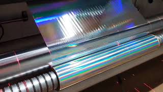 Silver Holographic Laser  Rainbow Jumbo  Cutting ✂️ Size 660mm×2 rolls [upl. by Nosreg267]