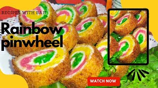 Pinwheel Rainbow pinwheel Ribbon sandwich Aloo pinwheelrecipeswithbajiRecipesWithBAJI [upl. by Haleemak901]