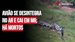 Avião se desintegra no ar e cai em MG há mortos [upl. by Leonard]