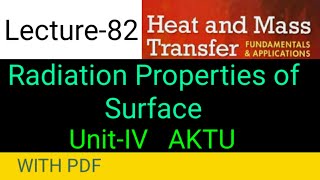 HMT Lecture 82  Radiative Properties of Surfaces Total Emissive Power Monochromatic Emissive [upl. by Glen]