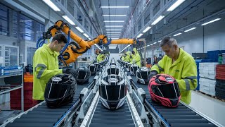 Inside the Factory How Motorcycle Helmets Are Made  HowMotorcycleHelmetsAreMade [upl. by Gannes]