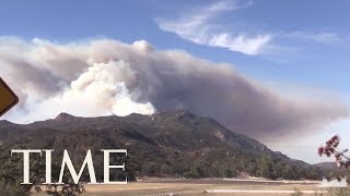 Southern California Wildfire Roars To Life In The Wilderness  TIME [upl. by Leasim]