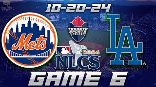 102024 New York Mets vs Los Angeles Dodgers NLCS Game 6 Game Audio  MLB Playoffs Cast amp Chat [upl. by Ahsimak]