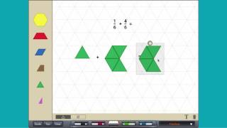 Adding Fractions Like Denominators  with Pattern Blocks [upl. by Iolanthe522]