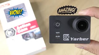 LA MIGLIORE Yarber Action Cam 8K Unboxing Panoramica Completa di Tutte le Funzionalità [upl. by Nyasuh]