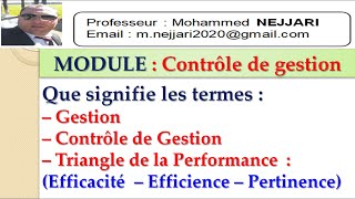 CGDéfinitions des termes  gestion performance efficacité efficience et pertinence [upl. by Anhavas125]