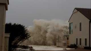 Hurricane Sandy Waves Hitting Beachfront House [upl. by Nim508]