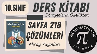 10Sınıf Matematik Kitabı Sayfa 218 ÇözümleriCevapları Miray Yayınları [upl. by Letisha]