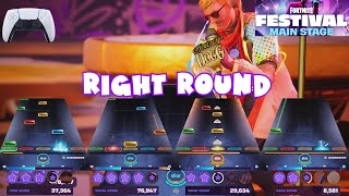 Right Round by Flo Rida Kesha  Fortnite Festival Expert Full Band Controller [upl. by Nairadas]