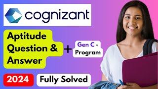 Cognizant aptitude questions with answers 2024  Fully solved [upl. by Attennyl]