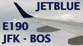 JetBlue E190 flight New York JFK  Boston trip report [upl. by Dulci]