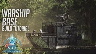 ARK Survival Ascended  Warship Boat Base  Build Tutorial [upl. by Attenwad]