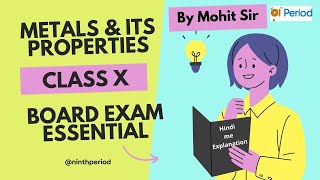 Metals and Its Properties  Class 10  CBSE Science Important Topic  Hindi Explanation [upl. by Ahsier433]