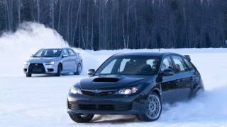 Ice Bowl  EVO Vs STI Snow Challenge [upl. by Eelorac]