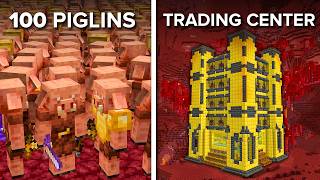 Giving 100 Piglins 50000 Gold Blocks [upl. by Hauge]