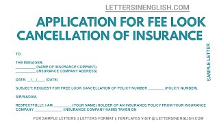 Application for Cancellation of Insurance Policy  Letter for Cancellation of Insurance Policy [upl. by Nigel655]