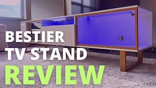 Bestier 70quot TV Stand LED Lights for 75quot TV Review  Glam TV Stand Review Modern High Gloss TV Stand [upl. by Aryt]