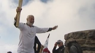 Olympic torch at Snowdon summit [upl. by Tildy68]