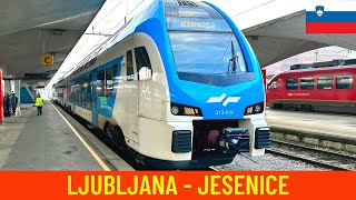 Cab ride Ljubljana  Jesenice Slovenian Railways winter 2022  train drivers view in 4K [upl. by Fleta]